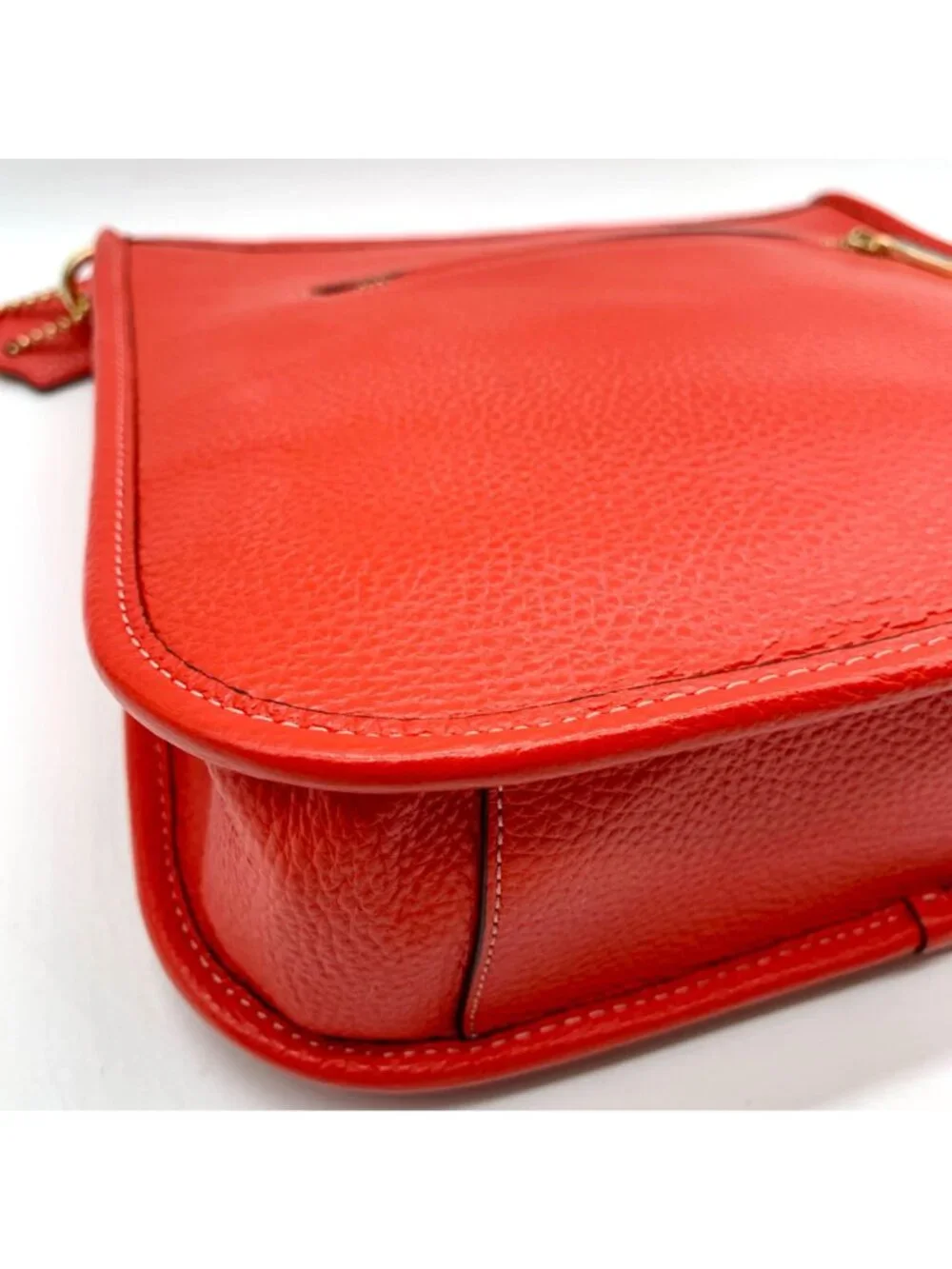 Coach Red Pebbled Leather Dempsey File Bag-CA290
